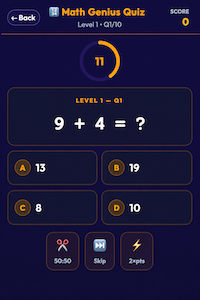 Math Quiz gameplay cover thumbnail screenshot